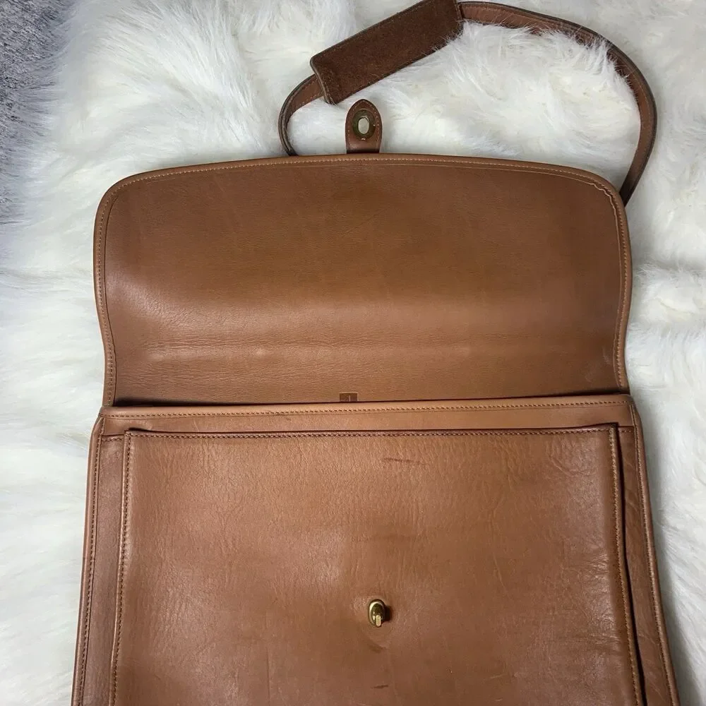 Jack Georges Vintage Leather Messenger Bag With Attachable Strap Made In USA